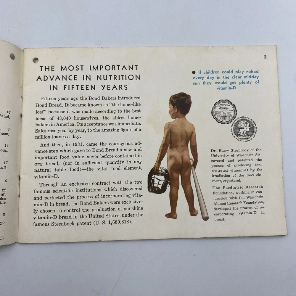 Bond Bread Recipe Cook Book 1932 Main Dishes Desserts‎ Canapes School Lunches